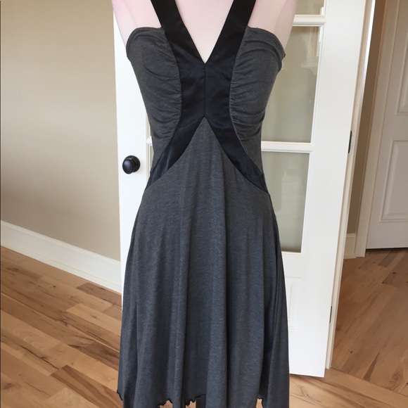 Gray form fitting dress K Ladies M stretchy - Picture 3 of 5